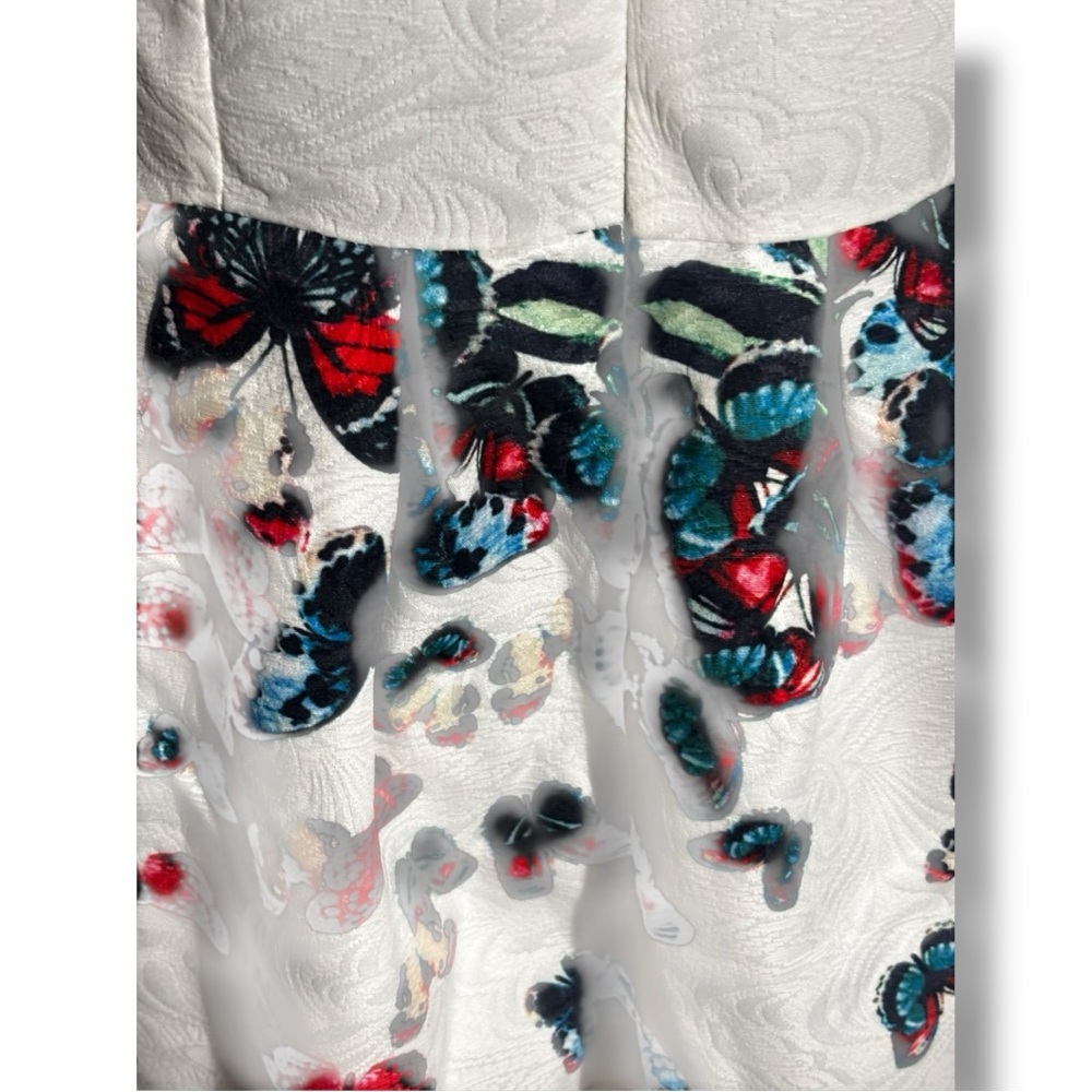 Just Cavalli NWT White with Blue/Red Butterfly Print Sleeveless Mini Dress - Picture 7 of 16
